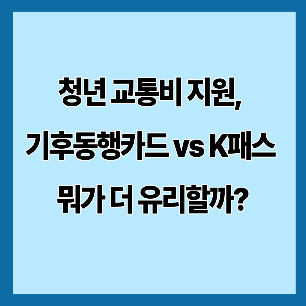 청년 교통비 지원, 기후동행카드 vs K패스 뭐가 더 유리할까?