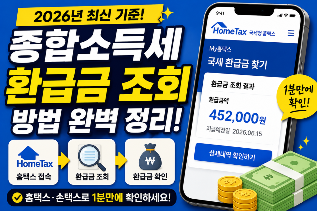 종합소득세 환급금 조회 방법｜홈택스·손택스 1분 확인 (2026)