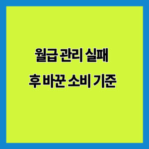 월급 관리 실패 후 바꾼 소비 기준