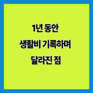 1년 동안 생활비 기록하며 달라진 점