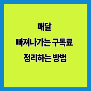 매달 빠져나가는 구독료 정리하는 방법