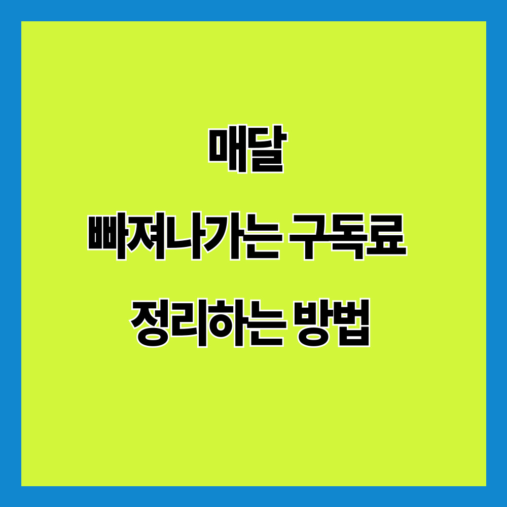 매달 빠져나가는 구독료 정리하는 방법