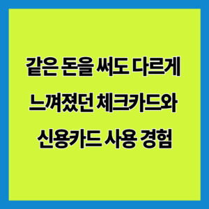같은 돈을 써도 다르게 느껴졌던 체크카드와 신용카드 사용 경험