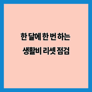 한 달에 한 번 하는 생활비 리셋 점검