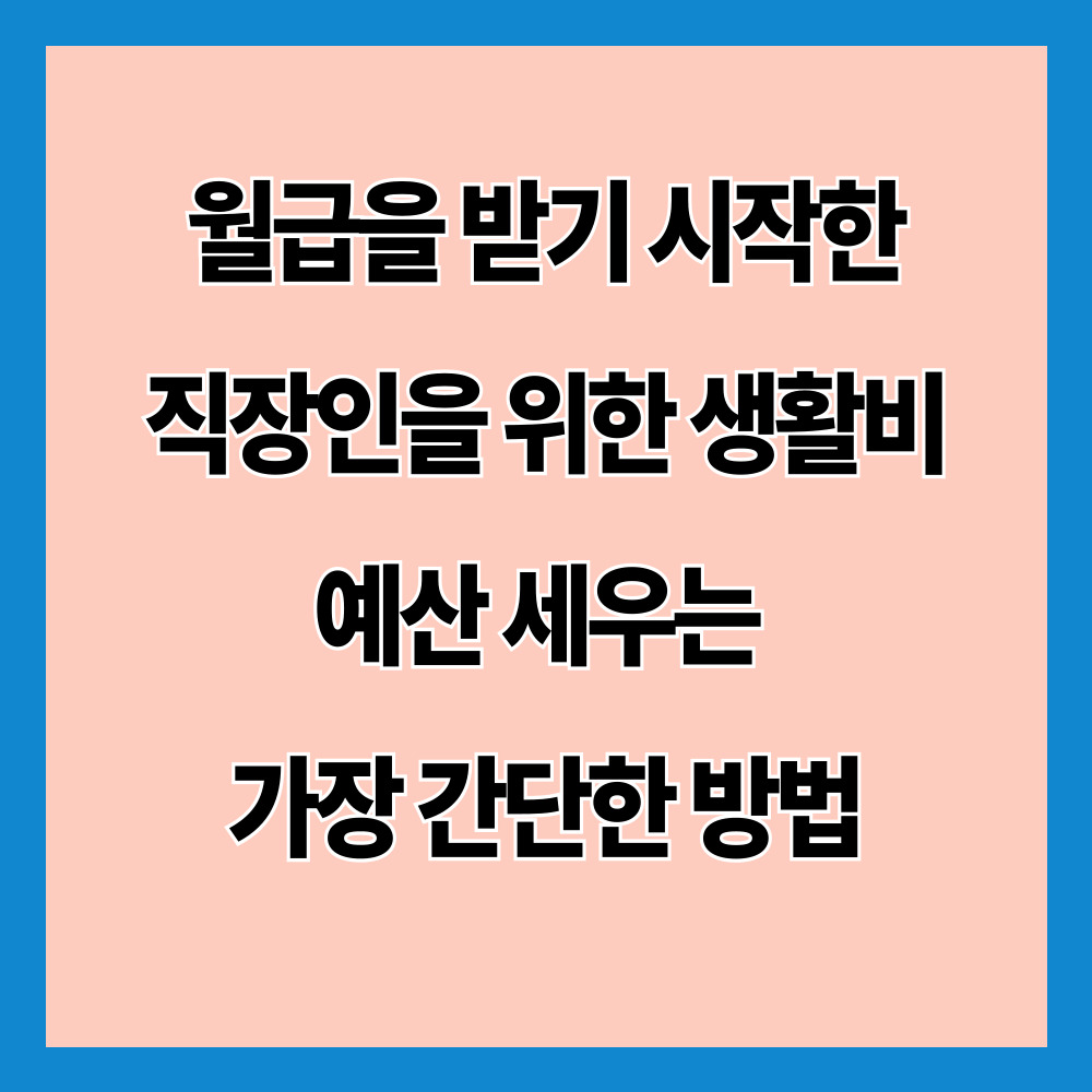 월급을 받기 시작한 직장인을 위한 생활비 예산 세우는 가장 간단한 방법