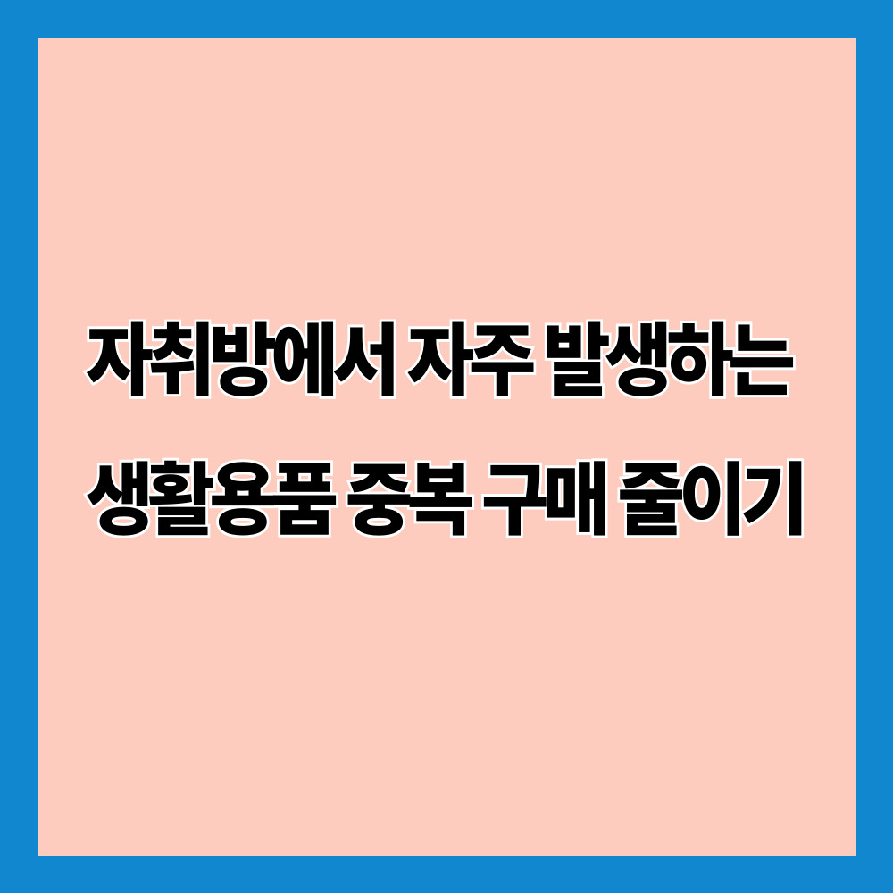 자취방에서 자주 발생하는 생활용품 중복 구매 줄이기