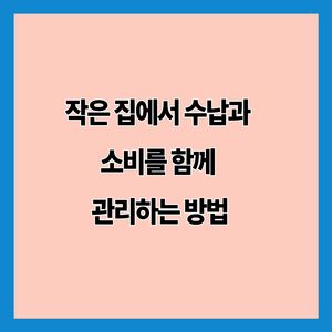 작은 집에서 수납과 소비를 함께 관리하는 방법