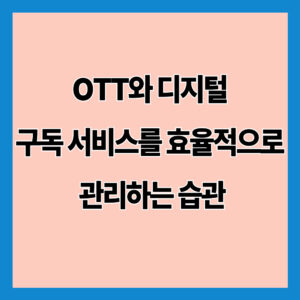 OTT와 디지털 구독 서비스를 효율적으로 관리하는 습관