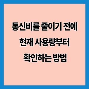 통신비를 줄이기 전에 현재 사용량부터 확인하는 방법