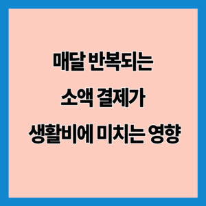 매달 반복되는 소액 결제가 생활비에 미치는 영향