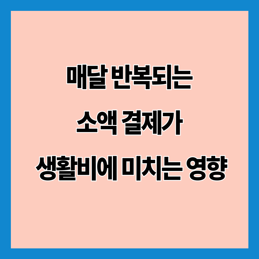 매달 반복되는 소액 결제가 생활비에 미치는 영향