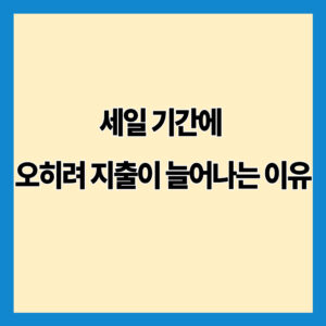 세일 기간에 오히려 지출이 늘어나는 이유